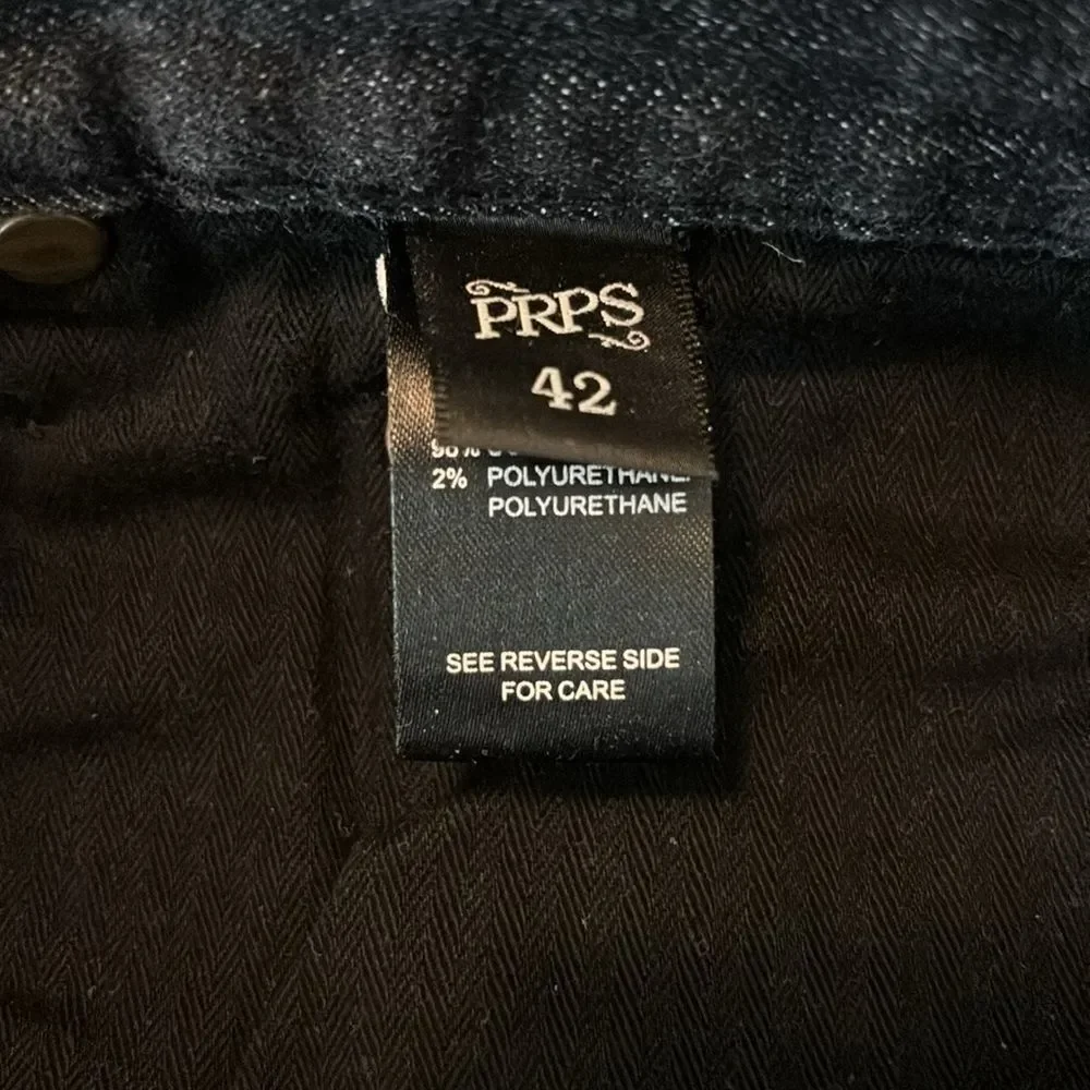 PRPS stretch denim jeans 42 button fly